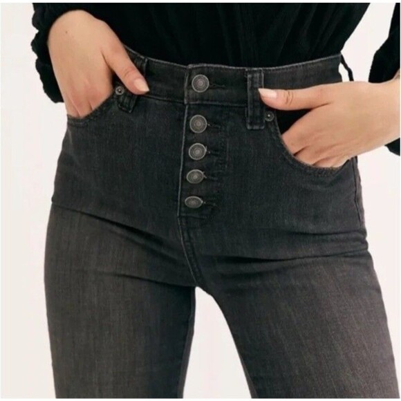 Free People We The Free Flare Bell Bottom Jeans High Rise Denim Super Flared 25 - Picture 5 of 13